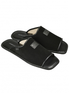 Мужская домашняя обувь  FAMILY замша черный, размер 41-46 ― интернет-магазин Alexander