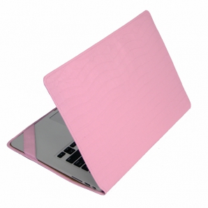 чехол обложка для Macbook Pro 15" Retina кроко розовый